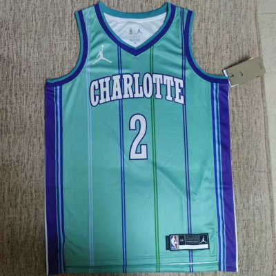 Maillot de Basket #2 Ball Charlotte Hornets 23-24 retro Vert